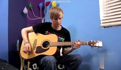Liam Tunes His Guitar And Cock