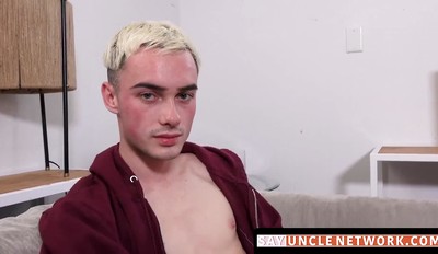 Blond Gay's Face Covered In His Stepbrother's Hot Sticky Cum After A Rough Fuck