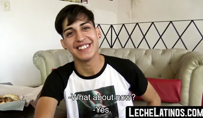 Barely legal Latino twink's massive POV cock challenge