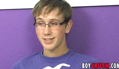 Twink is interviewed before masturbating