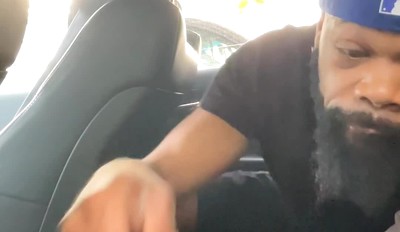 Black guy sucking in car