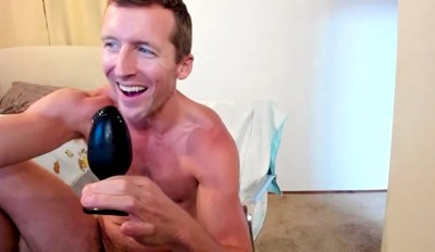 Hot Guy Fucks His Ass With Big Dildo And Cums On His Eye