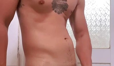 Handsome Asian guy jerking off