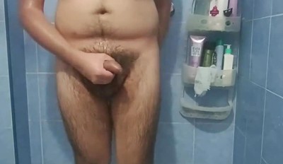 Giving myself a good blowjob in the shower and giving my first blowjob to a dildo