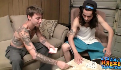 Straight thugs Blinx and Devin Reynolds jerk off and jizz