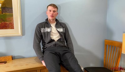 Young Straight Footballer Wanks his Big Uncut Cock & his Rock Hard Cock Gushes with Cum!