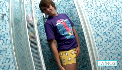 Sensual Boy Ezra Dildo Fucks His Wet Asshole In The Shower!