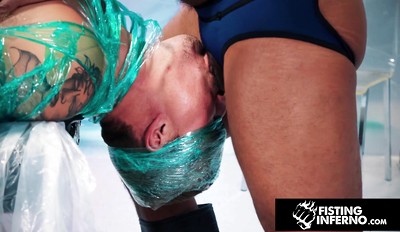 FistingInferno - Isaac X Bound & Teased By Two Muscle Hunks