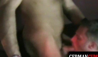 German jock tastes cum after barebacked from behind